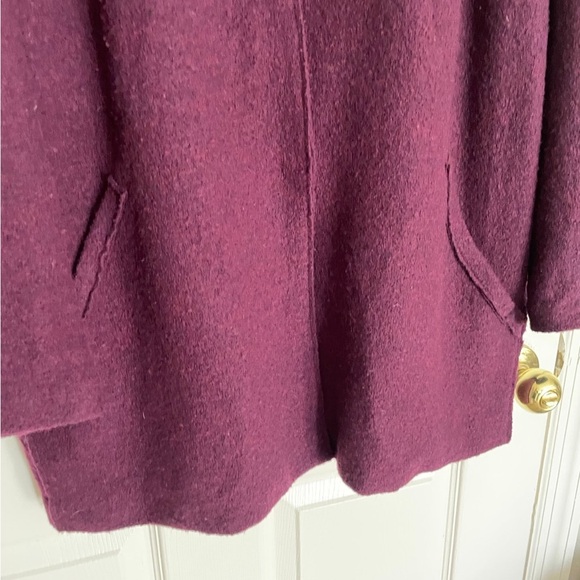 Eileen fisher 100% wool purple open cardigan women’s large - Picture 4 of 10